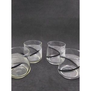 Mika's midnight? G. Braids Black/White Lowball Glasses Retro MCM Bar Ware Set/4.